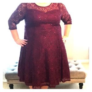 Torrid Lace and sequined red dress
